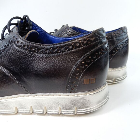 BED STU Men's Cayuga II Wingtip Oxford Sneakers Shoes Size 9.5 Black Leather NEW - Picture 5 of 13
